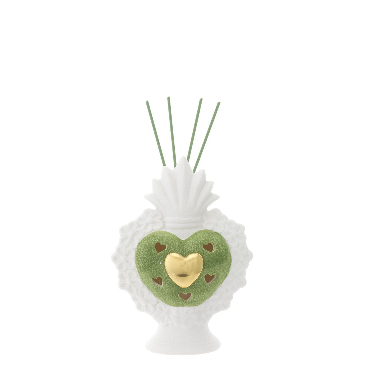 SACRO CUORE DIFFUSORE CON LED BIANCO & VERDE H. 19